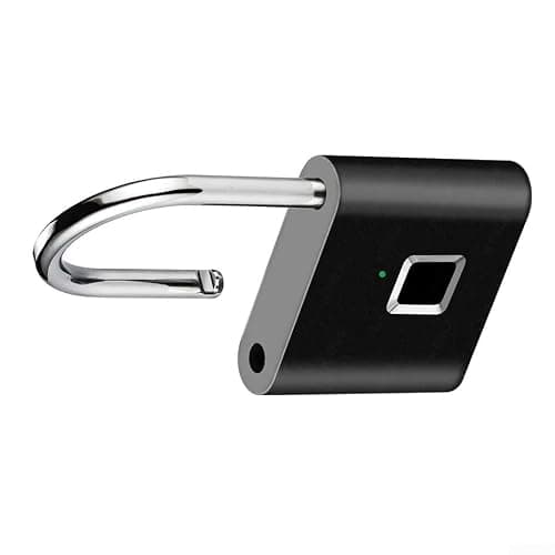 Fingerprint Padlock, Rechargeable for battery Waterproof Keyless to Use Outdoor Indoor Security Lock Portable Biometric for access Quick for unlock(30 Black) — view 2