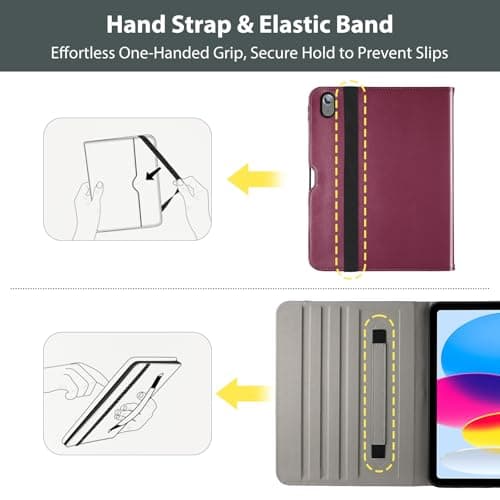 ProCase Leather Case for iPad A16 11th Gen 2025/10th Gen 2022 -Berrypurple — view 3