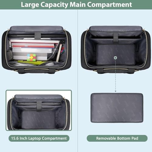 MATEIN 15.6 inch Rolling Teacher Bag with Insulated Lunch Bag, Black — view 4