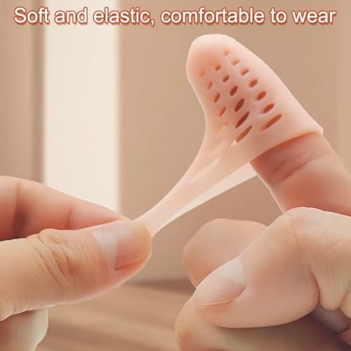 20 Pcs Gel Finger Cots, Silicone Finger Protectors Kit -10 Breathable Finger Sleeves Finger Bandages with Holes + 10 Sealed Finger Protectors,Fingers Covers for Hand Wounds Eczema, Arthritis, Cracking — view 3