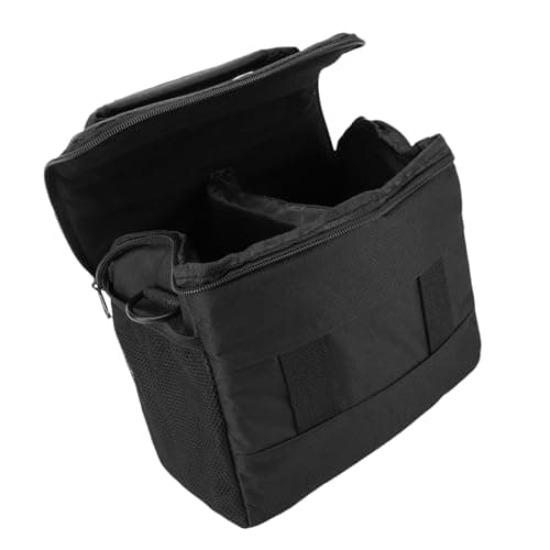 Denash DSLR Camera Case, Large Capacity Water Proof Polyester Portable Camera Bag with Detachable Shoulder Strap, for Camera Lens Accessories (Large Size 1.69 X 9.06in)