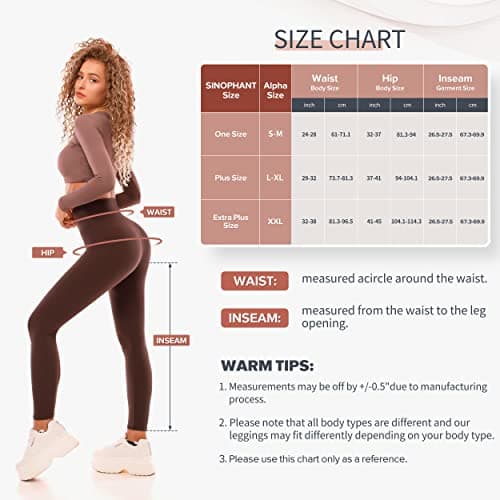 SINOPHANT Fleece Lined Leggings Women, Warm Thermal Winter 3Black L-XL — view 6