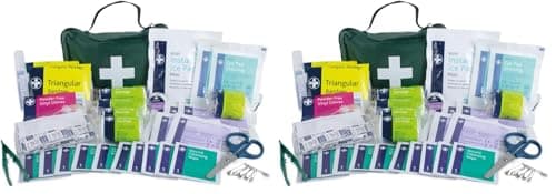 Lewis-Plast Premium First Aid Kit for Home Car Holiday and Workplace - Includes Bandages, Eye Pods, Ice Packs and Essentials for Everyday Situations, 90 Count (Pack of 2)