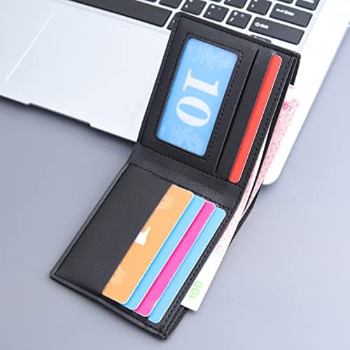 2026 New Arrivals Backpack Women's Fashion Men ID Short Wallet Solid Colour Bag Oepn Purse Multiple Card Slots Clutch Bag (Black, One Size) — view 4