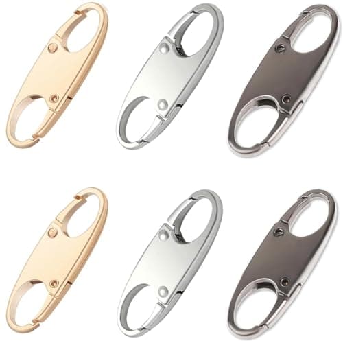 CSLGDMAI 6PCS Zipper Lock Clips,Outdoor Travel Clip, Gunmetal+Black+Silver