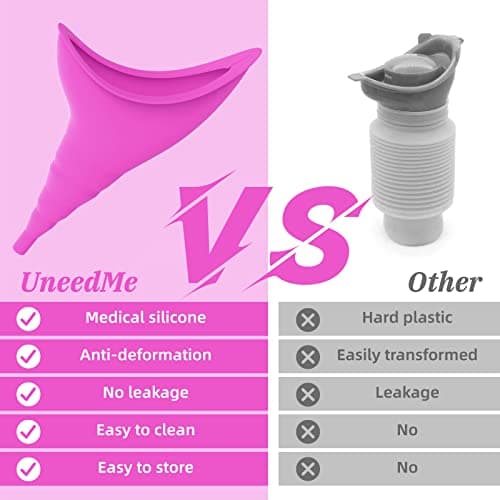 Female Urinal Festival Camping Accessories, Female Urination Device Camping Toilet Hiking Holiday Essentials Reusable for Women, Travel Camping Female Urinal Device Funnel Portable Urinal ( Fuchsia） — view 3
