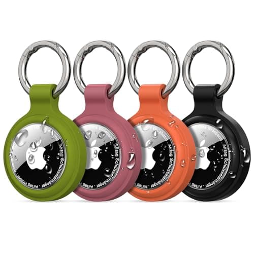 AirTag Holder Keyring, 4-Pack IP67 Waterproof Case for Apple AirTag 1 & 2