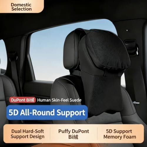 LiYaBaiHuo Car Neck Headrest Pillow for Lexus ES 350 2007-2026, Driving Seat Softness Travel Car Neck Pillow Fatigue Relief Ergonomic Design,D-Beige — view 5