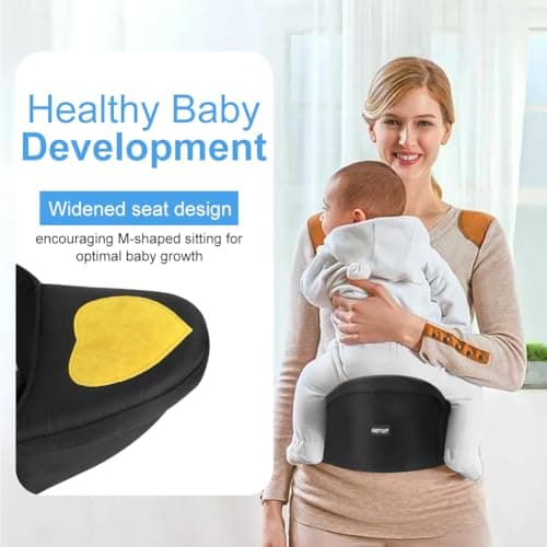 HOTUT Hip Stool and Hip Seat for Babies, Ergonomic Baby Carrier with 3D Abdominal Support, 30° Tilt, Lightweight and Adjustable, for 0-36 Months — view 4