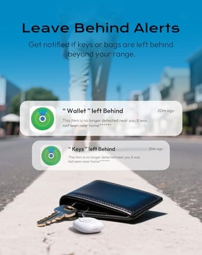 Smart Air Tracker Tag with Apple Find My, Item Finders for Luggage/Keys/Bags, Removable Battery (iOS Only) White — view 3