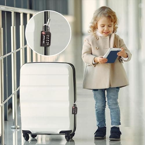 OW-Travel Suitcase Locks, TSA Approved Luggage Padlocks, Black, 1 Pack — view 2
