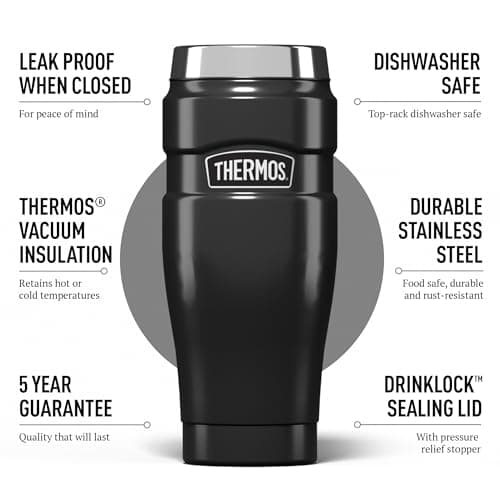 Thermos Stainless King Gun Metal Tumbler (470ml) 7h Hot | 18h Cold — view 2