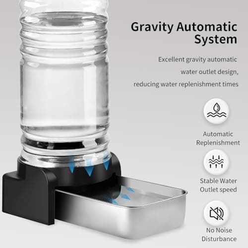 Marchul 8.6L Water Dispenser for Dogs and Cats, Automatic Dog Water Dispenser with Stainless Steel Water Bowl and 3 Filters, Large Capacity Gravity Dog Water Bottle for Medium and Large-Sized Pets — view 4