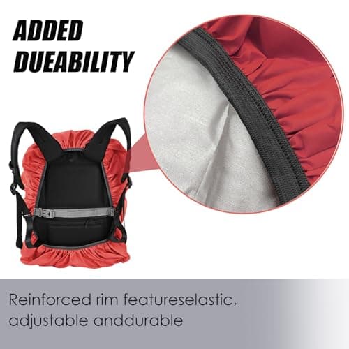 LICQIC Waterproof Rain Cover for Backpack, S (30-40L), Red — view 6
