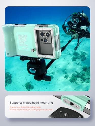 Lanhiem Diving Waterproof Phone Case, [Upgrade&Universal] Underwater for Photo Video Outdoor Swimming Snorkeling Surfing for iPhone Galaxy Huawei Series Smartphones (Teal) — view 6