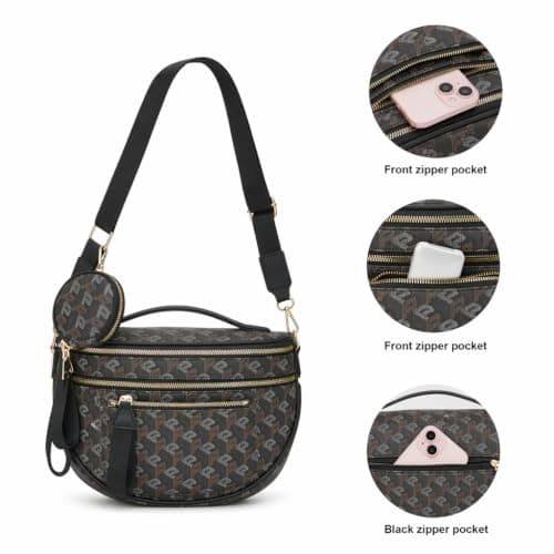 Crossbody Bag Bum Bag for Women Spacious Purse Fanny Packs Belt Bag Vegan Leather Gift for Mother Wife Mom — view 3
