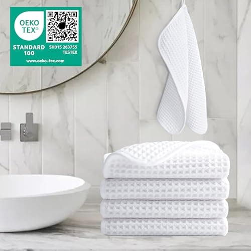 POLYTE 430 GSM Microfibre Waffle Wash Cloth Face Towel, 33.0x33.0 cm — view 5