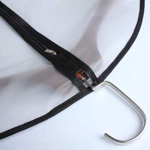 Clothes Covers Protector Bags Translucent Dustproof MothProof Anti-mite Breathable Zipper Dresses Bags Garment Bags Dress Suits Covers for hanging Clothes Wardrobe Storage Suit Carriers 6 PCS 60*100cm — view 6