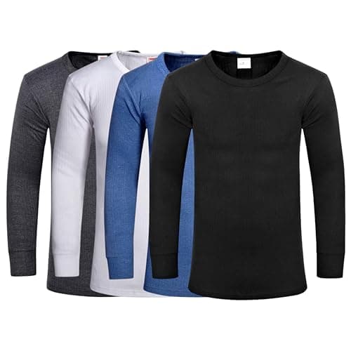 ShopMCR Men's Thermal Long Sleeve Top - Soft Polyester & Cotton Blend Base Layer, Winter Warmth, Full Sleeve Insulation, Available in Black, White, Grey & White, Sizes S-2XL Pack of 1 (Black, 2XL) — view 2
