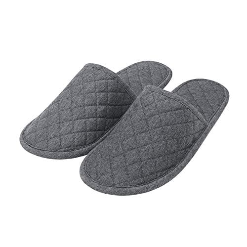 haozaikeji Foldable Outdoor Travel Slippers Non-disposable Closed Toes Sandals Cotton Slipper with Storage Bag Anti-skid for Hotel Spa Indoor House Room Guest Business Travel Trip Holiday Flying Grey — view 6
