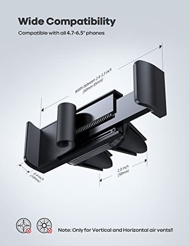 Lamicall Car Phone Holder, Universal Vent Mount - 360 Rotating Air Vent Cradle Stand for iPhone 17 16 15 14 Pro Max Plus Air, 13 12 Pro Max Mini, 11 Pro Xs XR X 8, Samsung S21, Mobile Phones - Black — view 5