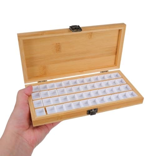 OUNONA 48-grid Compact Plastic Watercolor Palette Box with Lid for Artists Portable Mixing Tray with Grid Design for Home Storage and Travel Painting Kit — view 4