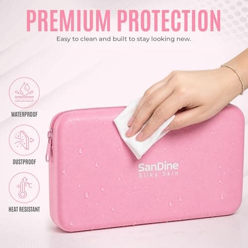 Silicone Cosmetic Bag – Waterproof Travel Makeup Pouch - Food-Grade Silicone Toiletry Organizer for Women & Men – Compact Stylish Multi-Functional Storage - by Sandine (Pink) — view 3