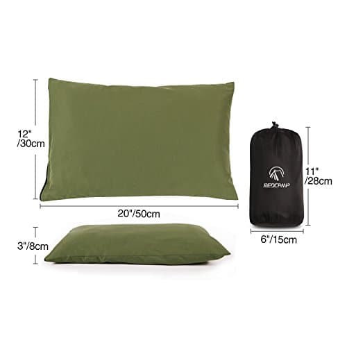 REDCAMP Small Camping Pillow for Adults,Peach Skin Travel Pillow,Green — view 4