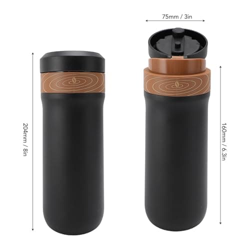 Gsycle Travel Coffee Tumbler, 320ml 4 Layer Filter Mesh Thermo for Hot Drinks Insulated Coffee Mug with Lid for Home or Outdoor Camping — view 6