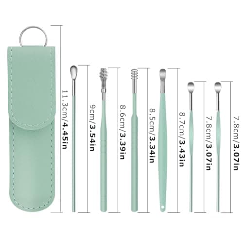 Ear Wax Removal Kit, 6 Pcs Stainless Steel Ear Cleaner Set, Portable Cleaning Tools for Home Travel Use — view 2