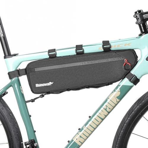 SUNTTELF Bike Frame Bag, Large Capacity Triangle Bike Top Tube Bag, Triangle Frame Storage Pouch for Road,Mountain&Gravel Bikes (Black-2.7L)