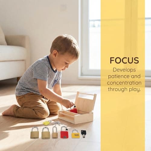Toyvian Montessori Lock and Key Toy Set for Toddlers Lock Box Educational Toy with Multiple Locks and Keys Fine Motor Skills Hand Eye Coordination and Logical Thinking Activity for Early Learning — view 5