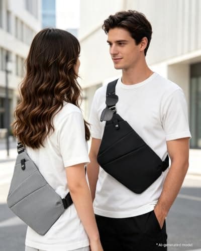 OSOCE Anti Theft Travel Bag, Mens Sling Chest Bag, Crossbody Multi Pockets Shoulder Bag Water-Resistant Bags Cover Pack Casual Cycling Hiking for Men Women — view 2