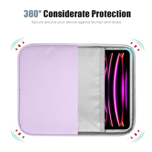 TiMOVO 13 Inch Tablet Sleeve with Pocket, Purple Lavender — view 5