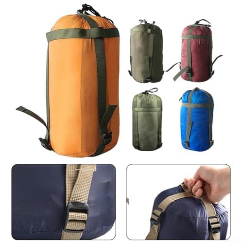 Sleeping Bag Compression Sack, 20L Nylon Stuff Bag with Drawstring for Camping, Hiking, Hammocks and Outdoor Gear Storage – Lightweight &(red) — view 2