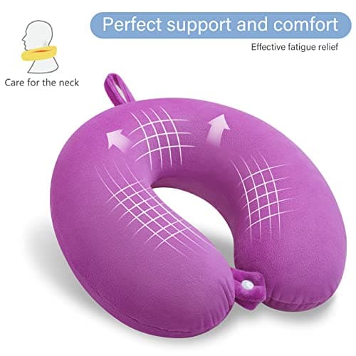 Gosider Travel Pillow Soft U Shape Memory Foam Neck Pillow, Purple — view 4
