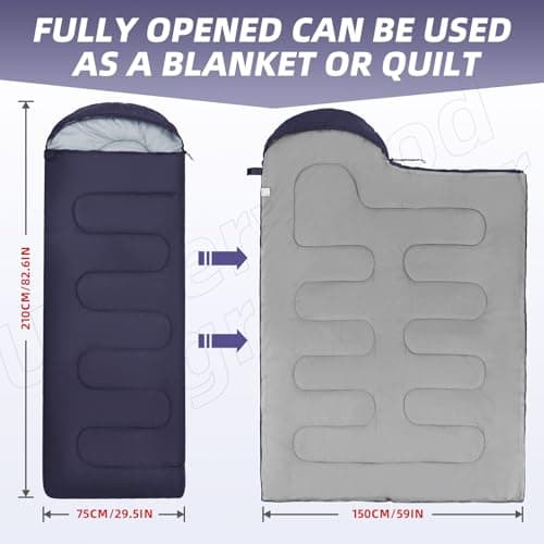 Lightweight Camping Sleeping Bag for Adults and Kids,3 Season(0.95kg) — view 4