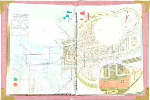 StoneMaxi UK British Passport Holder PU Leather Travel Wallet with Gold Embossed Design (Pink) — view 5