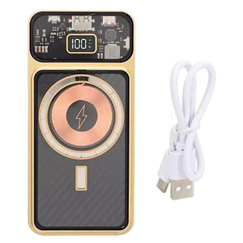 Vomeko 22.5W Fast Charging Power Bank, Wireless Magnetic Power Bank,Carbon Fiber Backplane 15W Wireless Mobile Power Outdoor Camping Power Supply