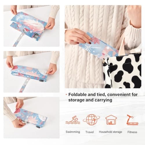 Flamingos in Winter 3 Piecing Packing Travel Bag Stackable Closet Organizer Bag Space Saver Bags Organizers And Storage For Office — view 4