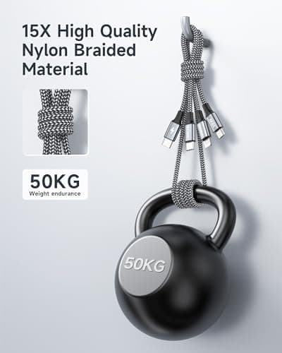 RAVIAD 100W USB C Multi Charger Cable Short [50CM] 3 in 1 Fast Charging — view 5