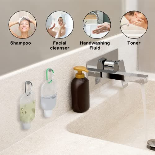 Chyaya 4PCS 50ml Refillable Travel Bottles, Hand Sanitizer Bottles with Clip, Portable Plastic Travel Bottles Leakproof Squeeze Bottles with Flip Cap for Outdoor/School/Work/Travel — view 5