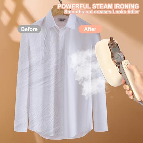 Upgrade Rotary Travel Steamer Iron for Clothes, 2 in 1 Pointer Temp Display Portable Garment Steam Generator, 1200W, Large Tank 200ml, 20S Heat-Up, Travel Essentials, Gifts for Mums, Girlfriends, Wife — view 2