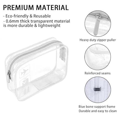 ZPLASK 2 Pcs Airport Security Liquids Bags - Clear Travel Toiletry Bag for Carry On Liquid and Shower Essentials — view 3