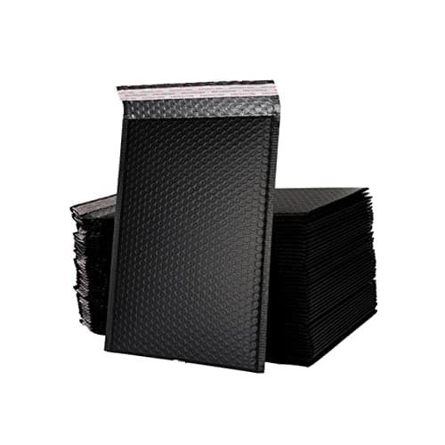 Black PVC Bubble Storage Bags 50 Pcs, Shockproof Tear Resistant