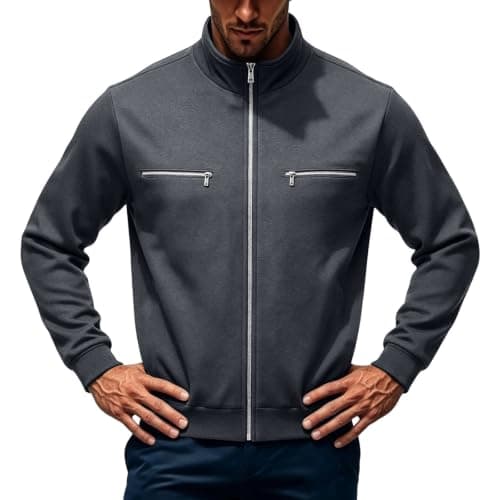 Men's Fleece Lined Jacket Warm Thermal Full Zip Coat Winter Work Outerwear — view 4