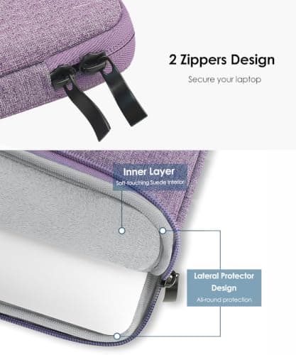 ProElife Sleeve Case for MacBook Air 15 inch M5 M4, Water-resistant, Purple — view 5