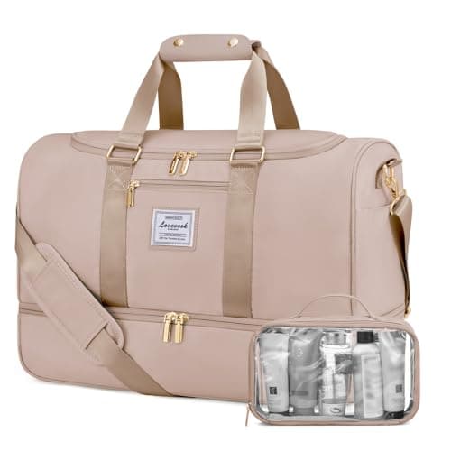 LOVEVOOK Travel Gym Bag for Women - Waterproof Weekend Overnight Holdall Duffel with Toiletry Bag & Wet Pocket, Organiser for Shoes, Swimming Beach Camping Sports Bag
