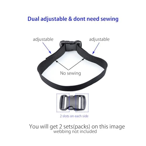 Baikeen Quick Side Release Buckles 32mm Heavy Duty Plastic Side Release Buckle Clips Backpack Belt Replacement Buckle(32mm,2 Sets) — view 4