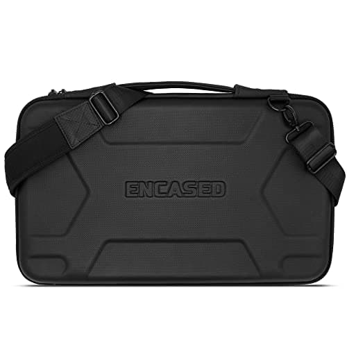 ENCASED Hard Case Laptop Travel Bag for 13” and 14” inch Computers/MacBooks with Luggage Sleeve - Carrying Handle, Padded Shoulder Strap (Black), Black — view 6